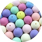 LIMAOLLY 30 Pieces 20mm Acrylic Round Pastel Beads Candy Color Frosted Plastic Spacer Beads for Jewelry Making Earring Bracelet Necklace Home Decoration
