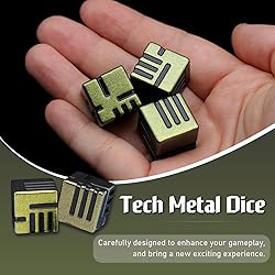 D6 Metal Dice, 16mm 6 Sided Dice Set, ZHOORQI
