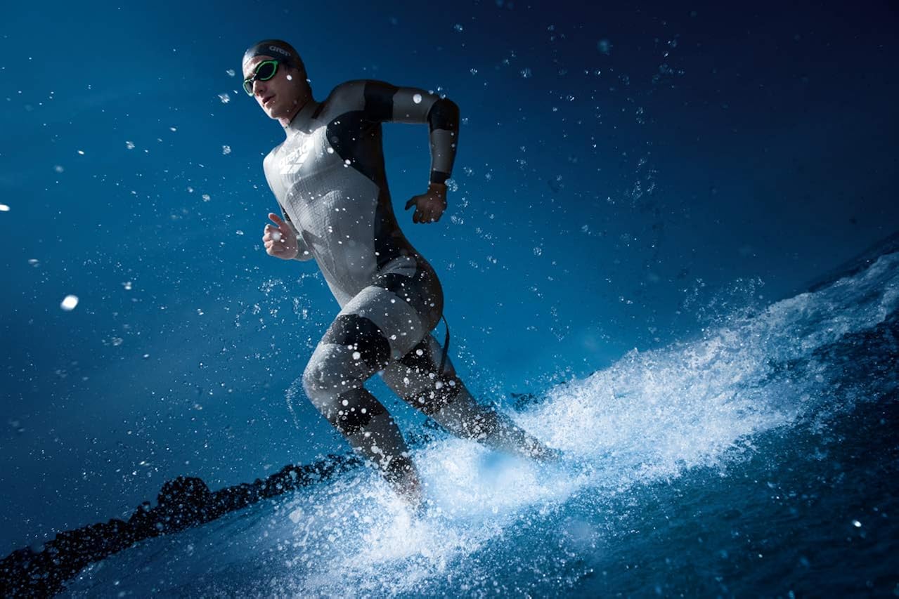 arena Men’s SAMS Triathlon Wetsuit Full Sleeve Shark Deterrent Neoprene for Open Water Swimming, Ironman and USAT Approved: Clothing
