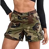 Aptint Cargo Shorts for Women High Wasited Stretchy Casual