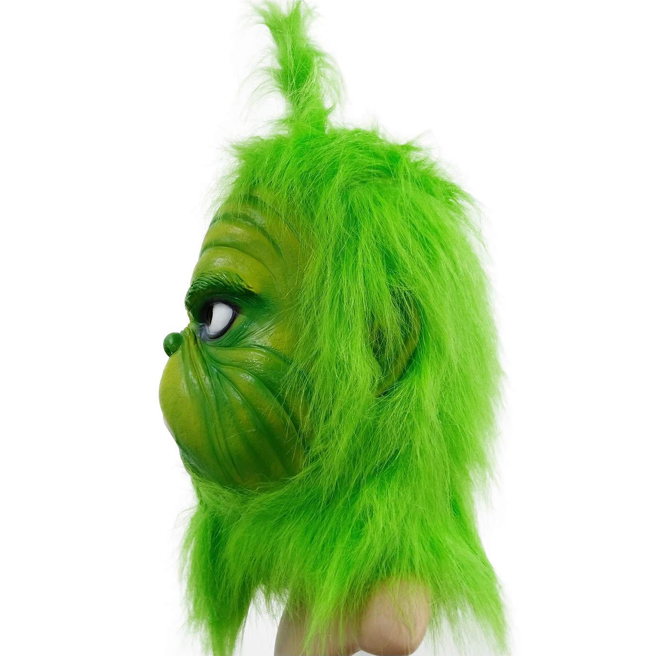 LePyCos Grinch Mask Glove Christmas Halloween Latex Deluxe Party Cosplay Props (mask4)