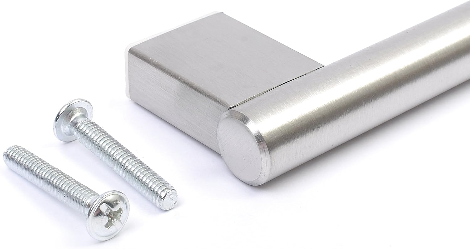 BSM Marketing Kitchen Cupboard Cabinet Keyhole Boss Bar Door Handle Knob Brushed Stainless Steel (10, 128mm) - Image 4