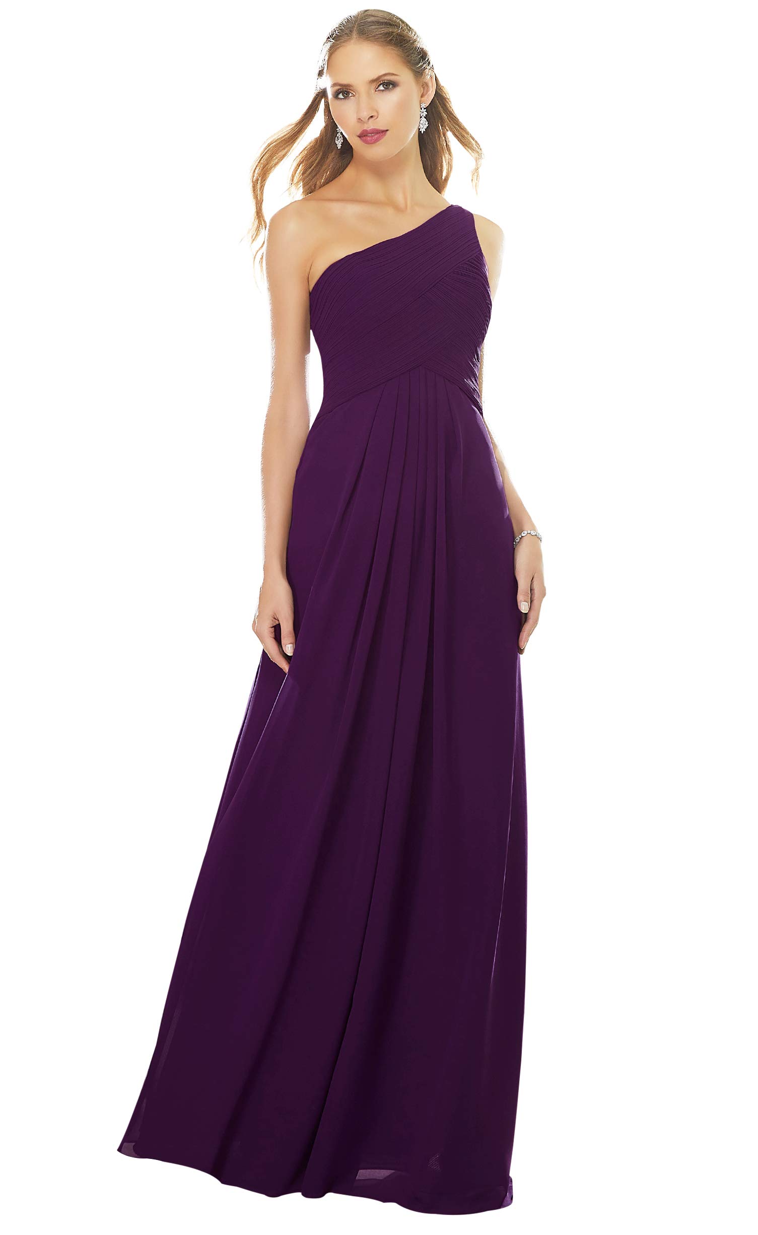 plum one shoulder dress