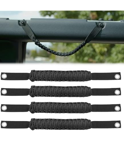 4 X Manijas De Agarre Para Barra Antivuelco Para Jeep Wrangler YJ TJ JK Jku Jl Jlu Sports Sahara Freedom Rubicon X Y Unlimited 1955 2024 Negro~p116090668