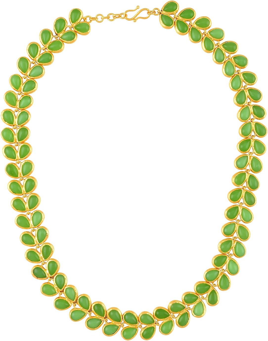 Tribe Amrapali Pretty in Pastels Gold Plated Collar Necklace for Women (Green)(FCN17-013)