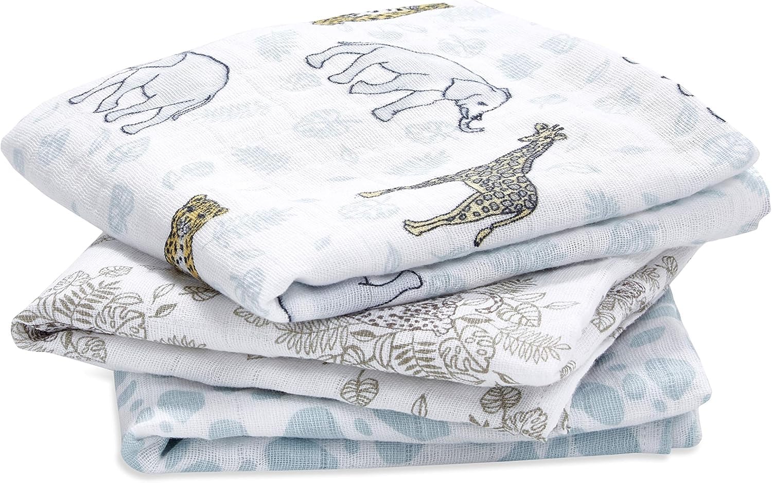 aden + anais 100% Cotton Muslin Musy Squares, Multi-use Baby Cloths for Girls & Boys, 70x70cm, Ideal Newborn & Infant Nursing Set, Perfect Shower Gifts, 3 Pack, jungle — image 1