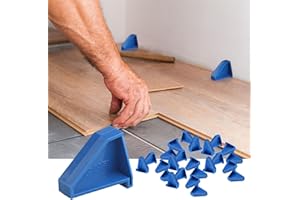 TEZORO Flooring Spacers,Laminate Wood Flooring Tools,Compatible w/Vinyl Plank, Hardwood & Floating Floor Installation etc,Hardwood Flooring w/1/4 Gap,Special Triangle Stay in Place (24)