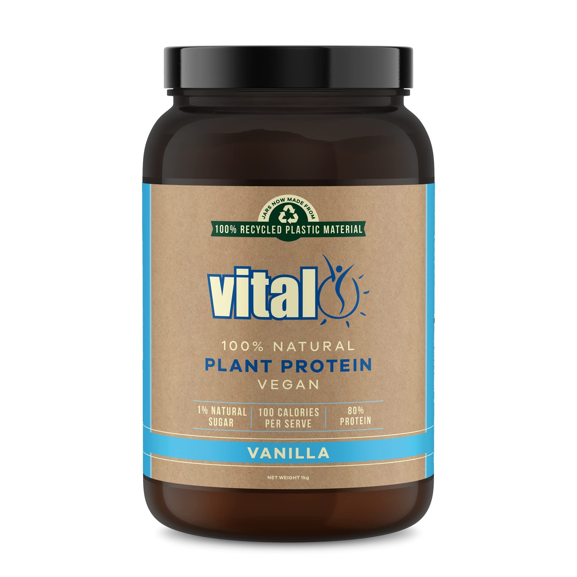 Vital Plant Protein Vanilla 1KG | 100% Plant Protein | Vegan Powder | Pea Protein | Gluten & Dairy Free | Natural | Complete Amino Acid Profile