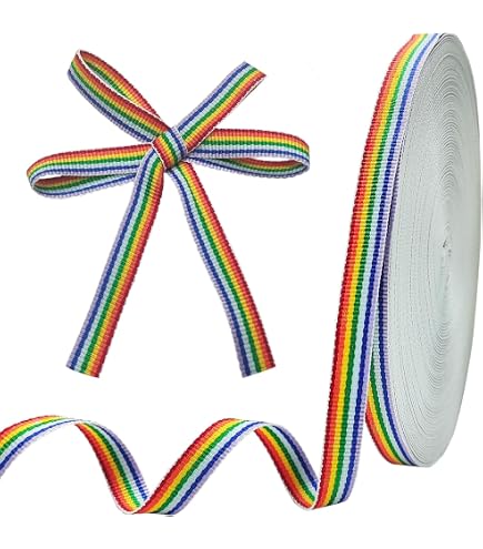25Yards 40mm largeur Satin Rainbow Ribbon pour l'emballage de Noël