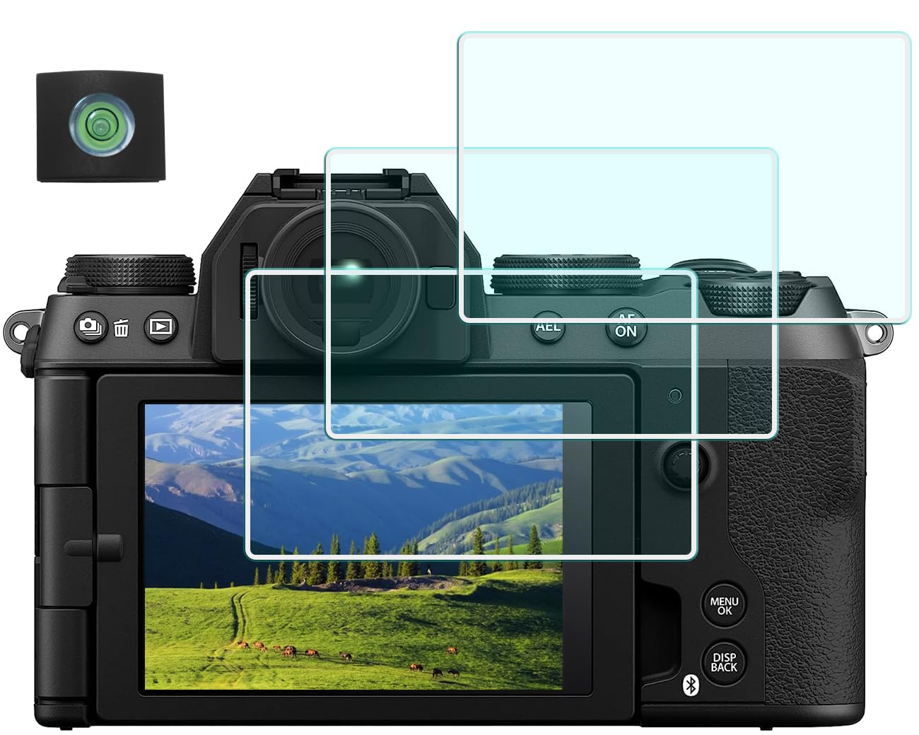 XS20 Screen Protector for Fuji Fujifilm X-S20 Camera (for Accessories),HUIPUXIANG 0.3mm High Definition 9H Hardness Optical LCD Premium Glass Protective Cover [3+1 Pack]