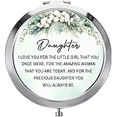 GAOLZIUY Gifts for Daughter, Daughter Gifts from Mom, to My Daughter Silver Compact Mirror, Best Daughter Ever Gifts, Makeup Mirror for Daughter from Mother, Birthday Graduation Wedding Anniversary