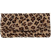 JNB Faux Fur Leopard Print Clutch