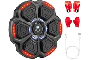 HAWEEK Music Boxing Machine for Adults, Wall Mounted Smart Bluetooth Boxing Training Equipment, Kids Music Punching Machine, 2 Pairs Boxing Gloves, 10 Modes & 9 Speeds, Adjustable Target for Home Gym Office