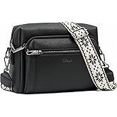 HILAEX Small Leather Crossbody Bags for Women Anti theft Purses and Handbag Shoulder Hangbag with Wide Strap Tassel