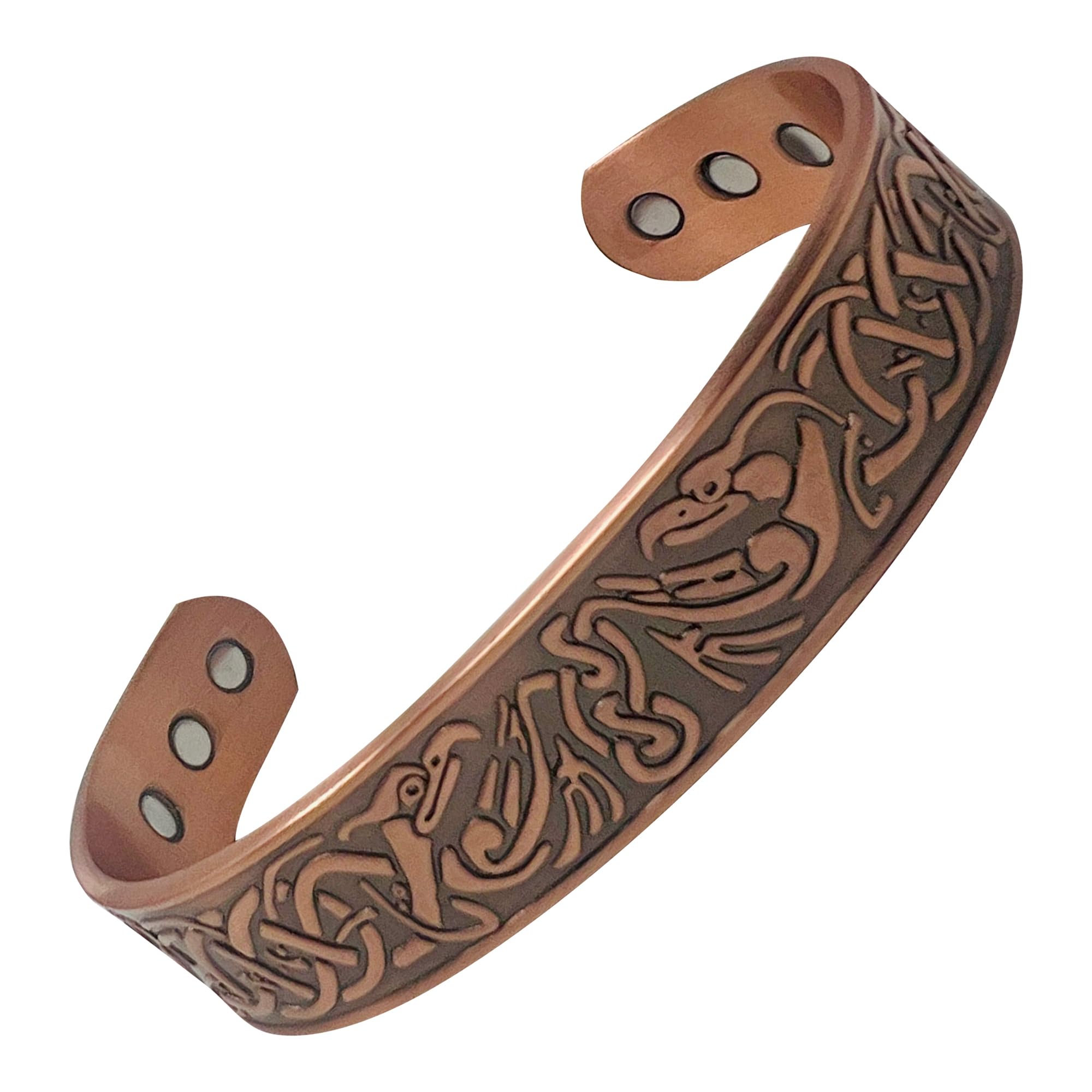 Mnb Magnetics Pure Copper Celtic Style with an Intricate Eagle/Bird of Prey Design - Extra Strong Magnets (Medium, Copper)