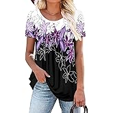 BETTE BOUTIK Women's Summer Tunic Tops Flowy Flare Botton Down Shirts Blouses S-3XL