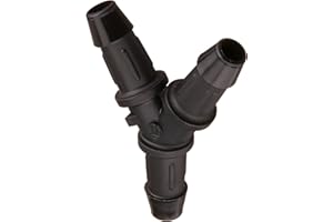 Eldon James Y0-3BN Black Nylon Equal Barbed Y-Connector, 3/16" Hose Barb (Pack of 10)