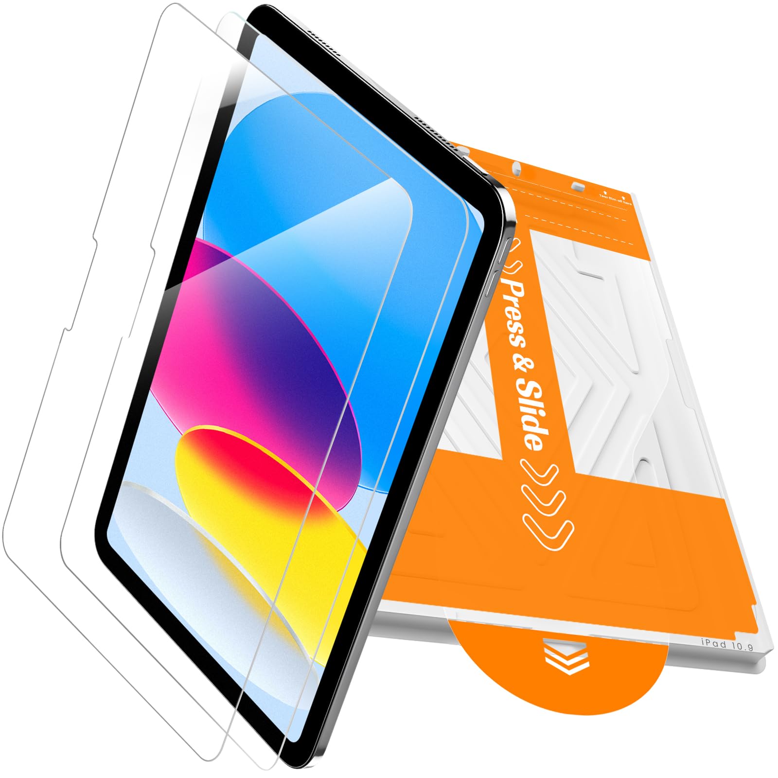 Photo 1 of **MISSING ONE** PandaShield 2 Pack for iPad 11th/10th Gen.(A16 2025/2022,11/10.9 inch)9H+ Tempered Glass Screen Protector with Easy-Install[12FT Grade Shatterproof]Apple Pencil Compatible,HD Clarity,Scratch Resistant