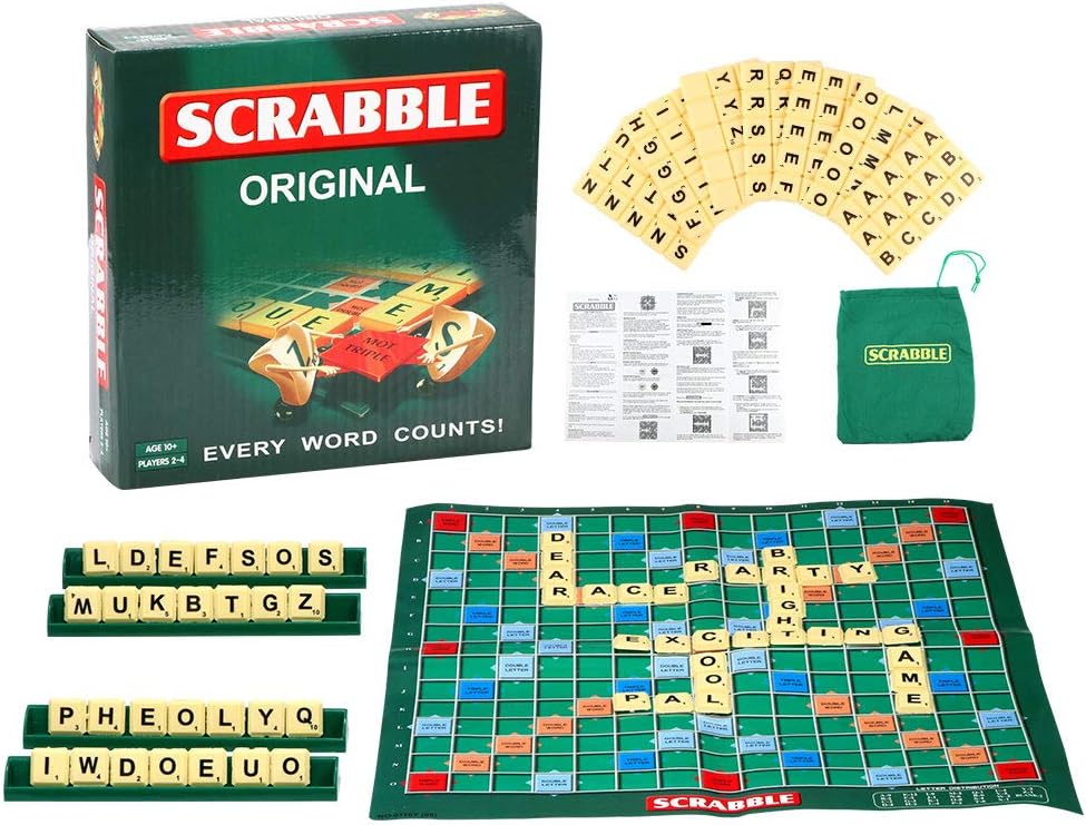 Youool Scrabble Board Gameï¼ŒEnglish Letters Educational Puzzle Game Toy for Kids Adults