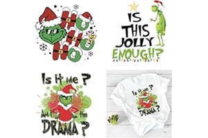 ATLKDLK 3Pcs Christmas Iron on Transfer Heat Transfer Designs Stickers Transfer Heat Christmas Cartoon HTV Iron on Decals Paper Iron on Vinyl Patches for Clothing Pillow Backpack DIY Supplies