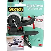 Scotch Desktop Tape Dispenser, 1 Dispenser | Great for Gift Wrapping, C19-CLIP-CCW