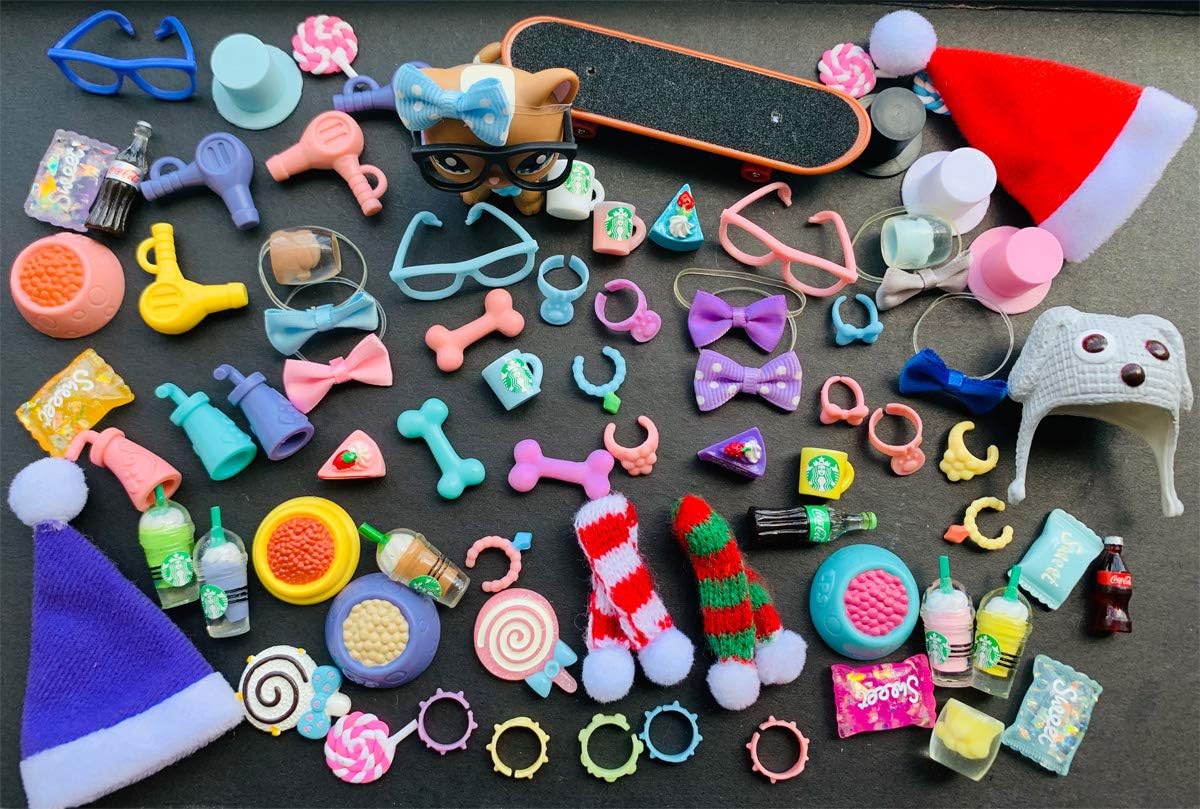 Tiny Pet Shop lps Pet Shop Accessories, Accessories 1 Set (10pcs) Random Best Gift for Your Kids Who Loves Collect Lps Pet (Cat Not Included) Fit lps Collie Dachshund Great Dane Dog Cocker Spanil