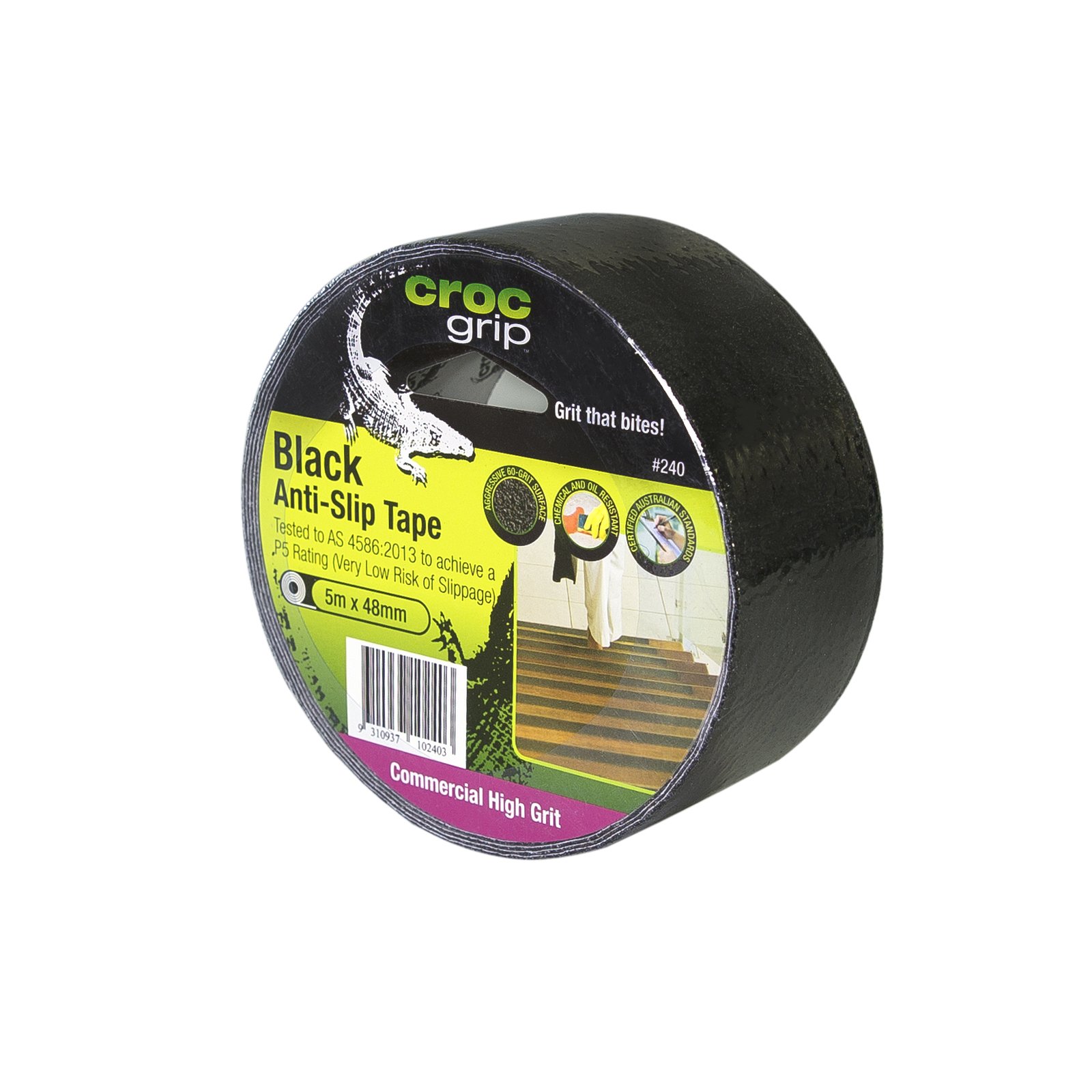 CROC grip Commercial High Grit Black Anti-Slip Tape - 48mm x 5m