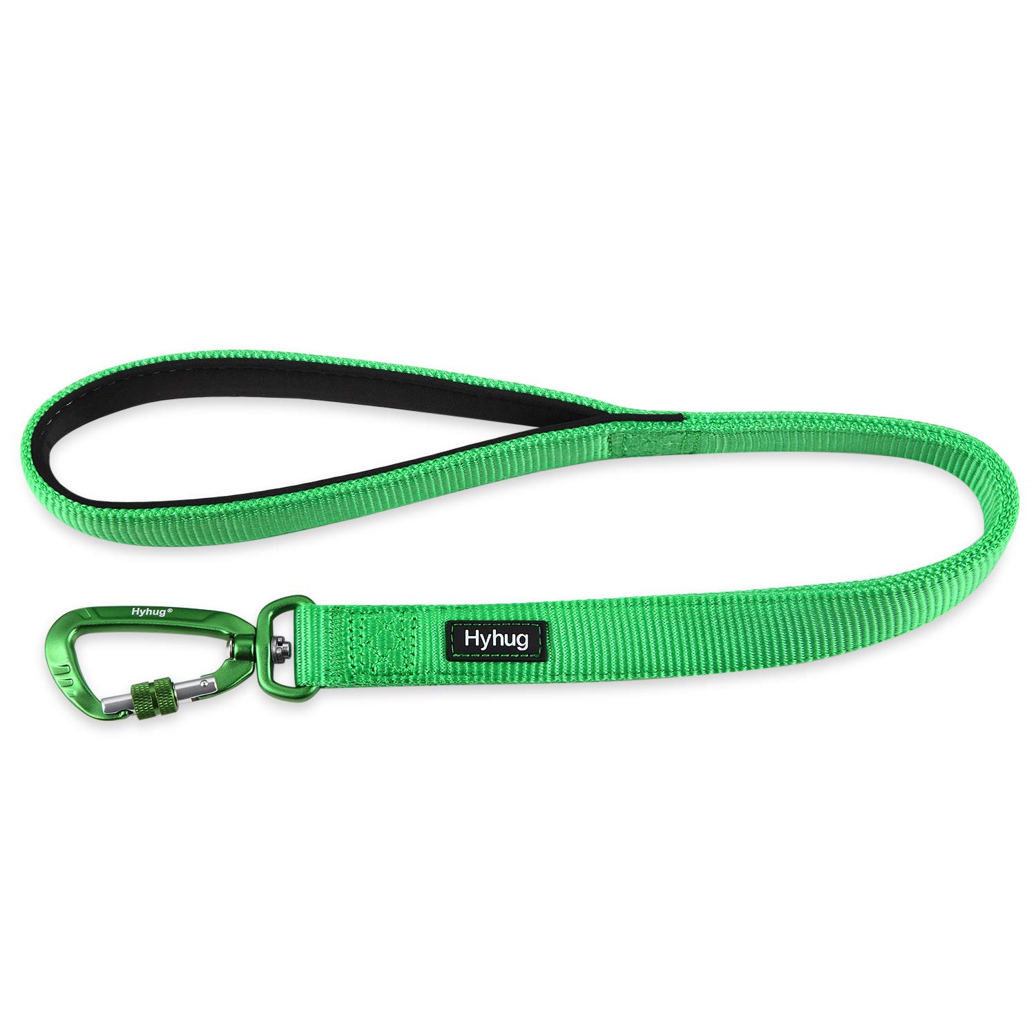 Lightweight Aluminum Alloy Hook Buckle, High-grade Upgraded Traffic Durable Nylon 24 inch Short Leash, with soft Neoprene Lining Handle, Professional Training (24 Inch Long, Lime Green)