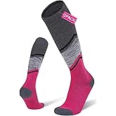 FITRELL 2/3 Pack Merino Wool Ski Socks for Snowboarding, Full Cushioned Winter Thermal Knee-high Warm Socks for Men and Women