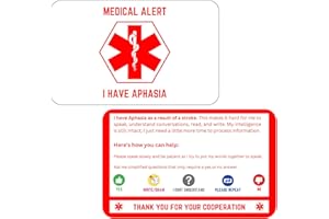 ELM CITY DIRECT Aphasia Medical Alert Communication Wallet Card, 2 Pack (White)