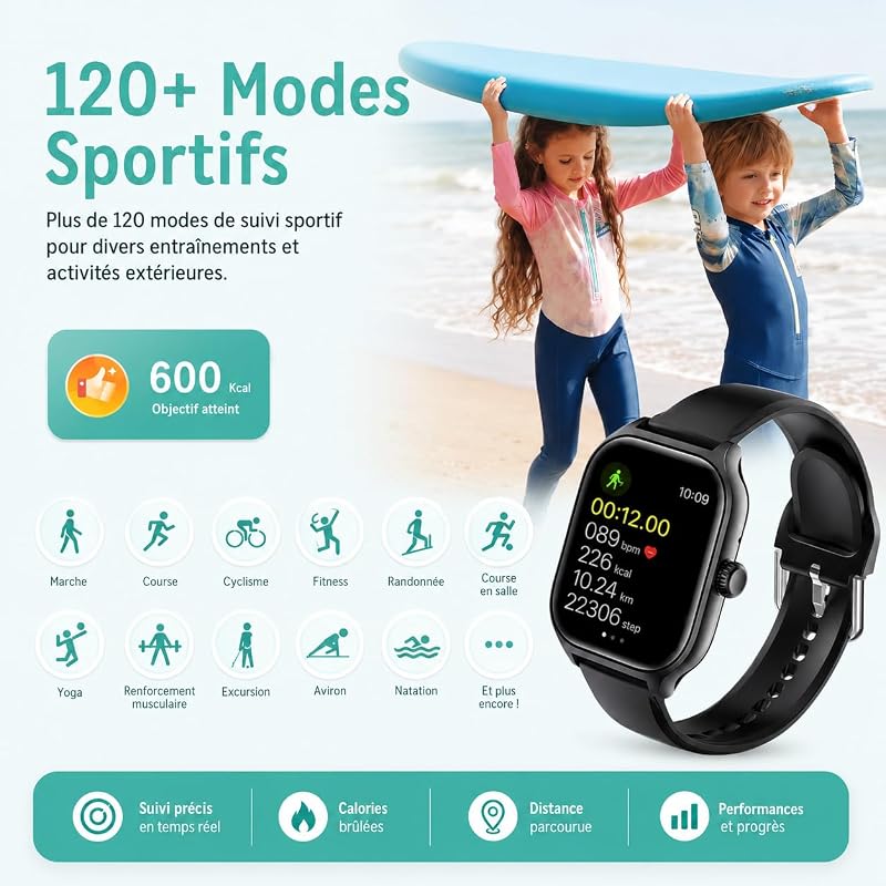 Smartwatch Kinder Smartwatch für Jungen und Mädchen, Fitnessuhr Kinder mit Spielzeugen, Kinderuhr