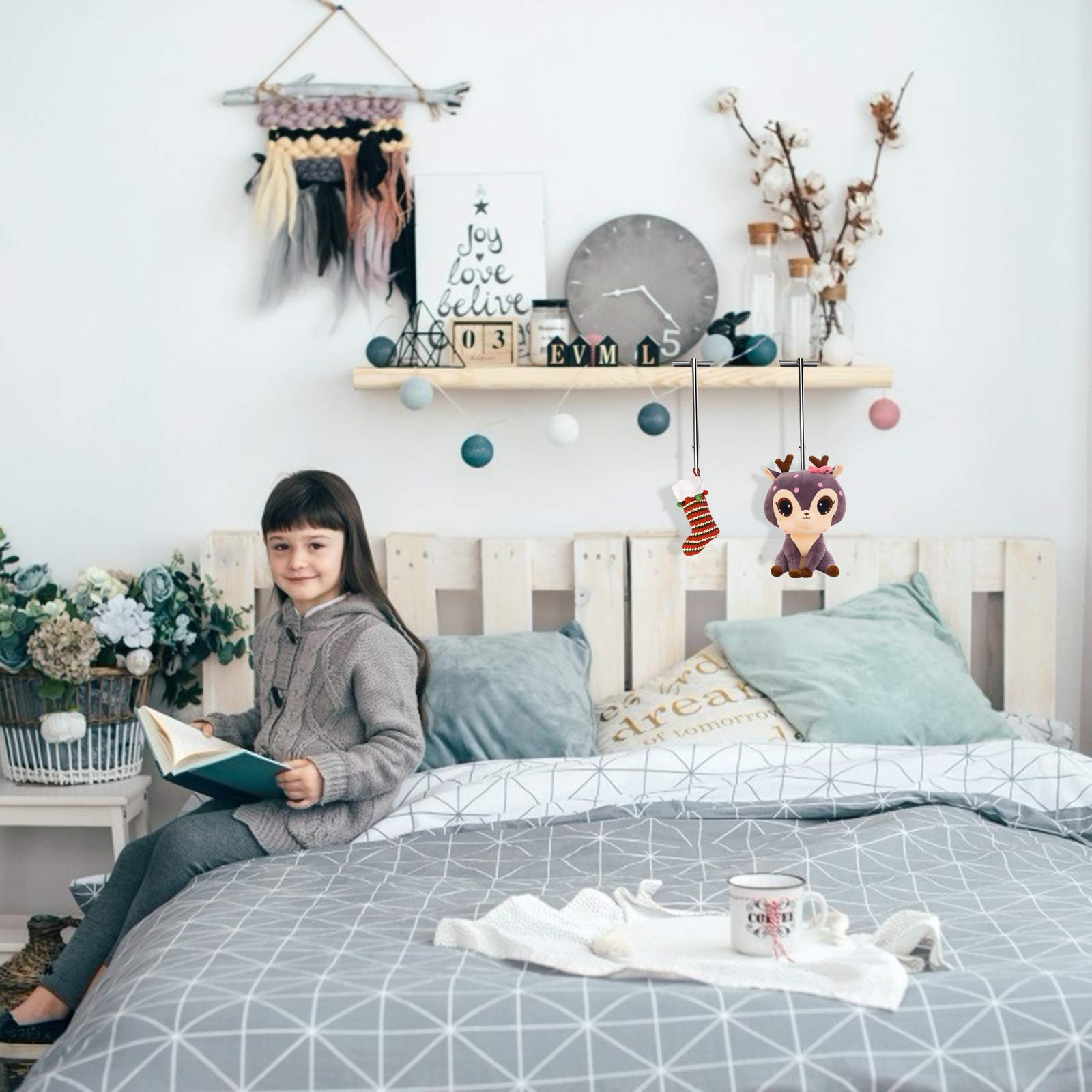 TAZEMAT 4 Stück Weihnachtsstrumpf Halter Weihnachtsstrumpf-Haken Metall quadratische Halter für Kaminsimse mit rutschfestem Design für Weihnachten Party Dekoration