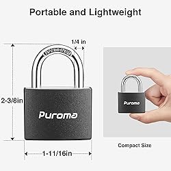 Puroma Lock Keyed Padlock, 2 Pack Aluminum Locks