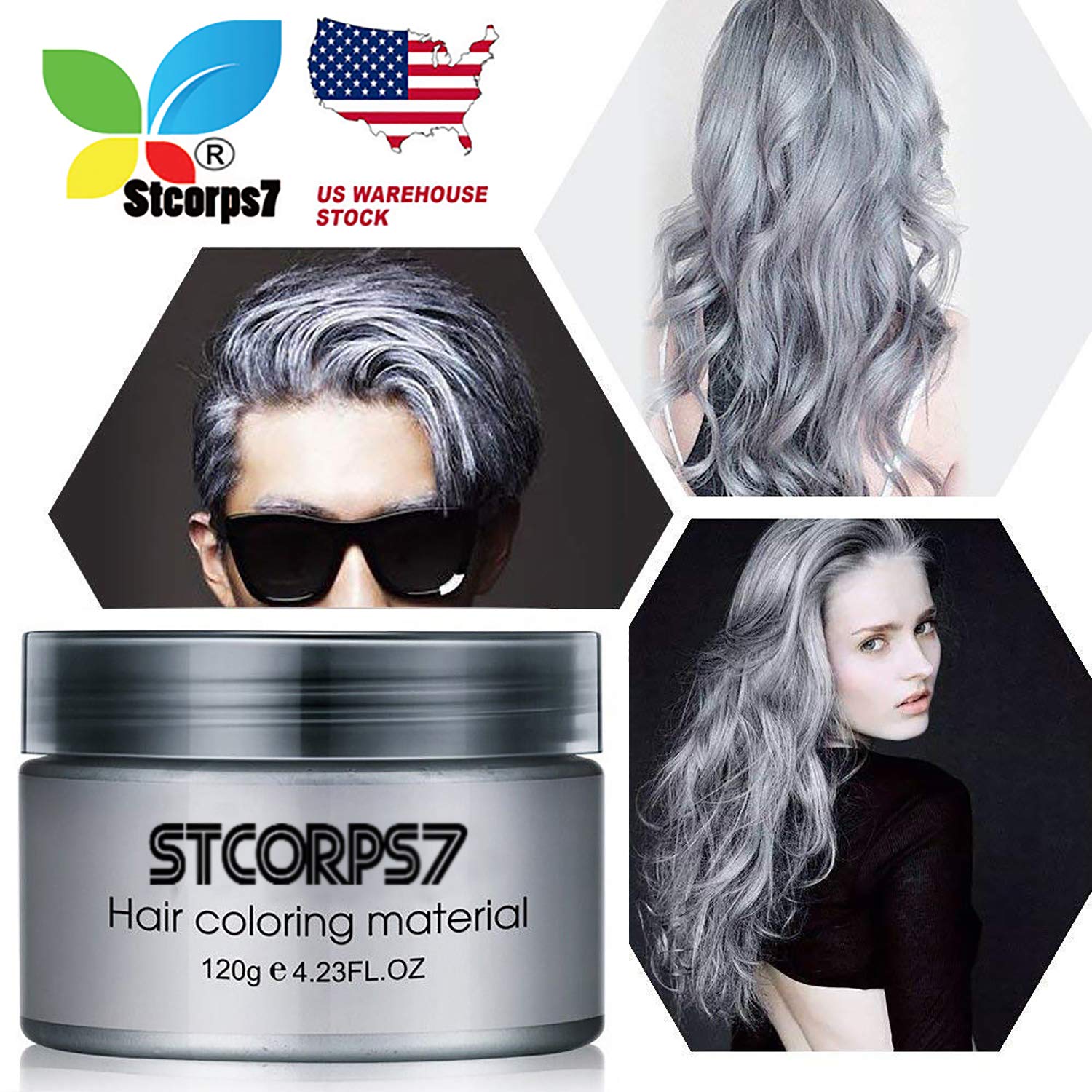 Amazon Com Silver Ash Hair Wax Stcorps7 Diy Hair Color Wax Mud