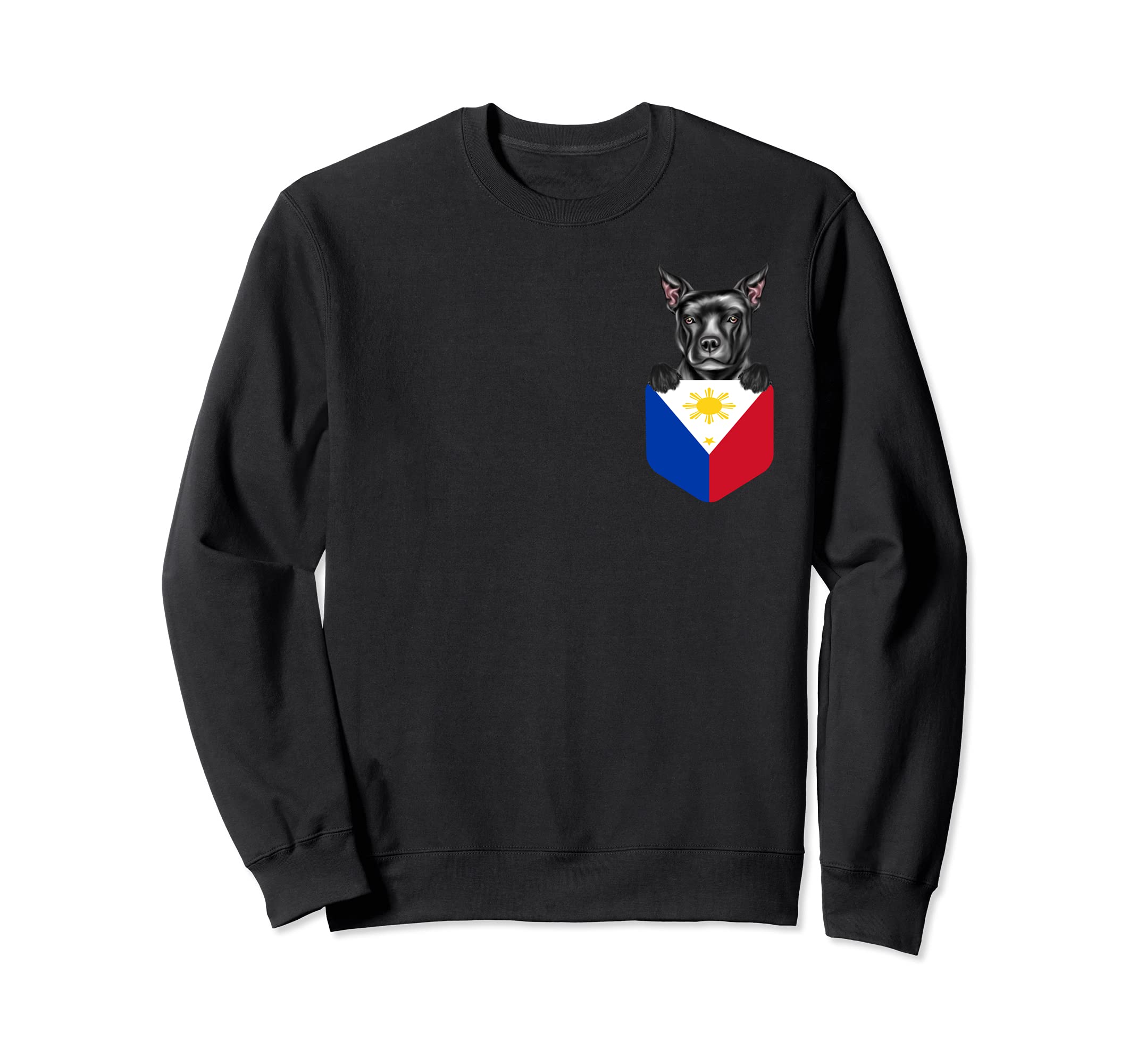 Philippines Flag Staffordshire Bull Terrier Dog In Pocket Sweatshirt