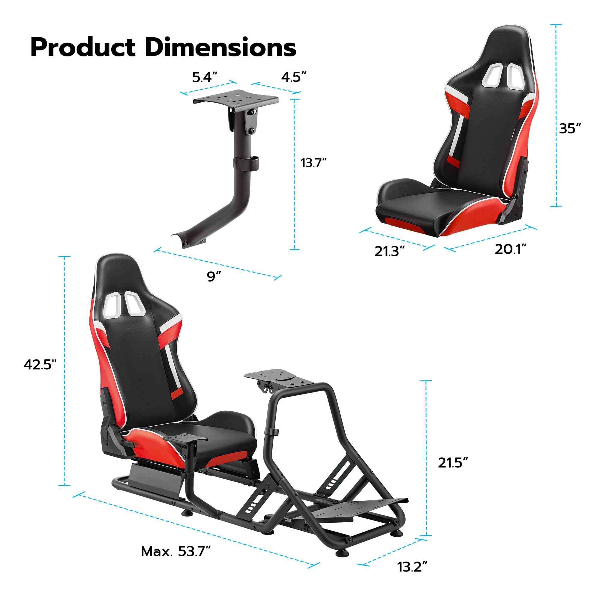 ARES WING Racing Simulator Cockpit con asiento, Fórmula y GT Sim Racing Cockpit Compatible con Fanatec, Thrustmaster, Logitech, Moza Racing Games en PS5, PS4, Xbox y PC
