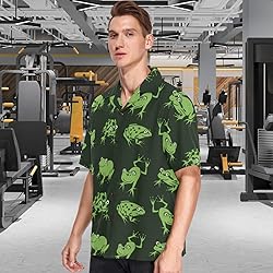 visesunny Hawaiian Shirt for Men Funny Frog Animal