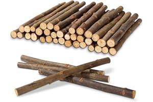 QTLCOHD 100Pcs Twigs for Crafts 6 Inch Craft Wood Sticks 0.3-0.5 Inch Diameter Mini Wood Log Sticks Natural Wood Sticks for Crafts, Photo Props, DIY Crafts, Home Decorations, Pets, Etc.