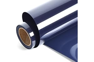 FUNKAKA Navy Blue HTV Heat Transfer Vinyl Rolls, 12" x 9ft Glossy Navy Blue Iron on Vinyl for T-Shirt, Adhesive Navy Blue HTV Vinyl for All Cutter Machines Easy to Cut & Weed for Heat Vinyl Design