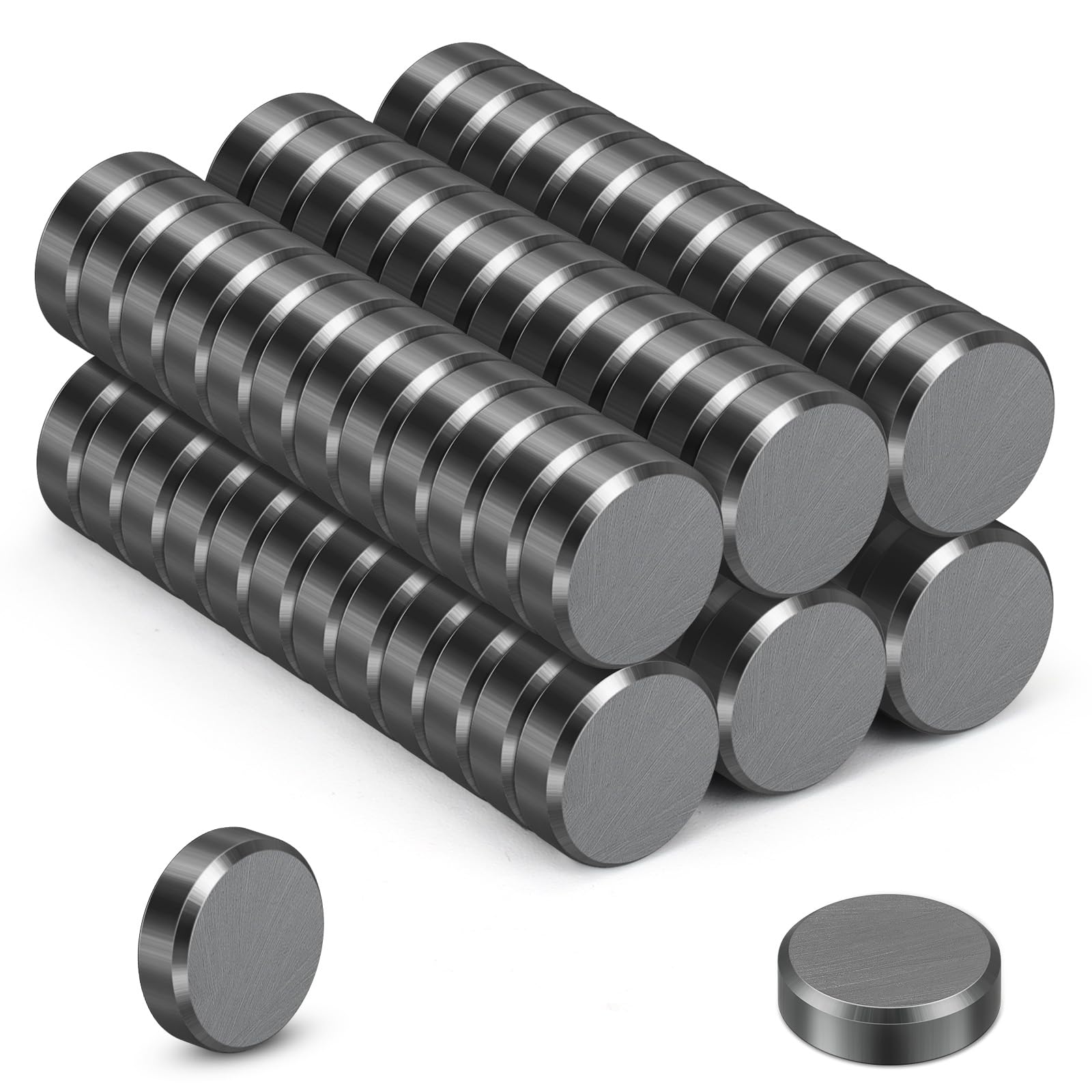 Wukong 75 Pack Strong Ferrit Magnets, 15×5mm Black Whiteboard Magnet, Small Round for Crafts, Notice Board and Office (0.59×0.02in)