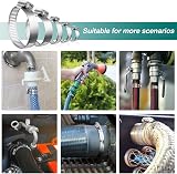 Leryati 4 Pcs Hose Clips 118-140mm 304 Stainless Steel Worm Drive Clamps view 7