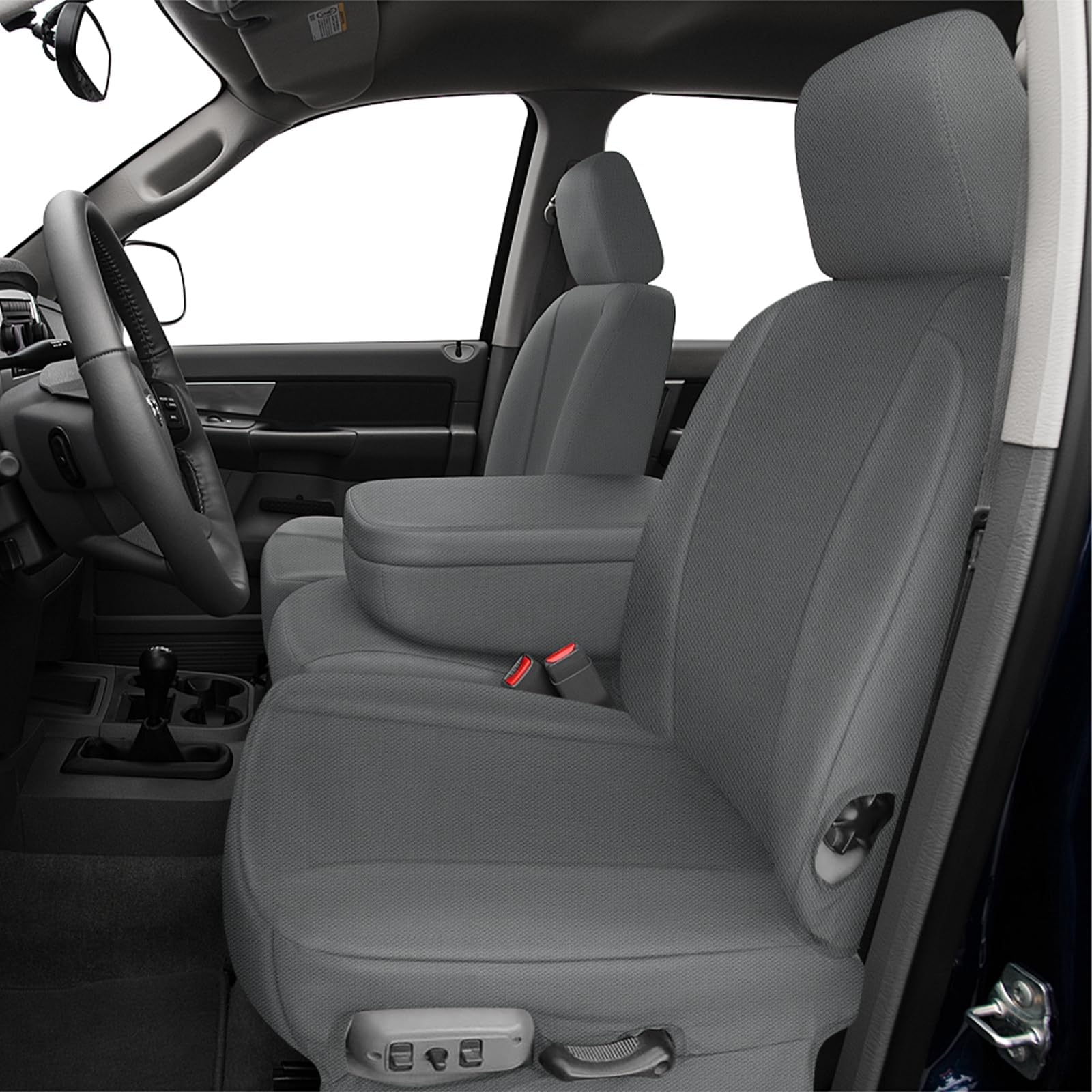 Photo 1 of SAPUBK Custom-Fit Gray Front Seat Covers Sets Replace for 2006-2009 Dodge Ram 2500 3500 40/20/40 with Opening Console Seat, Knitted Fabric Composite Soft Foam Lining Breathable Seat Cover Cushion