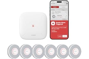 X-Sense Smart Smoke Detector with Voice Alerts and 17 Locations, Wi-Fi Smoke Alarm with SBS50 Base Station, Test from APP, Wireless Interconnected Fire Alarm, Model XS0B-MR61