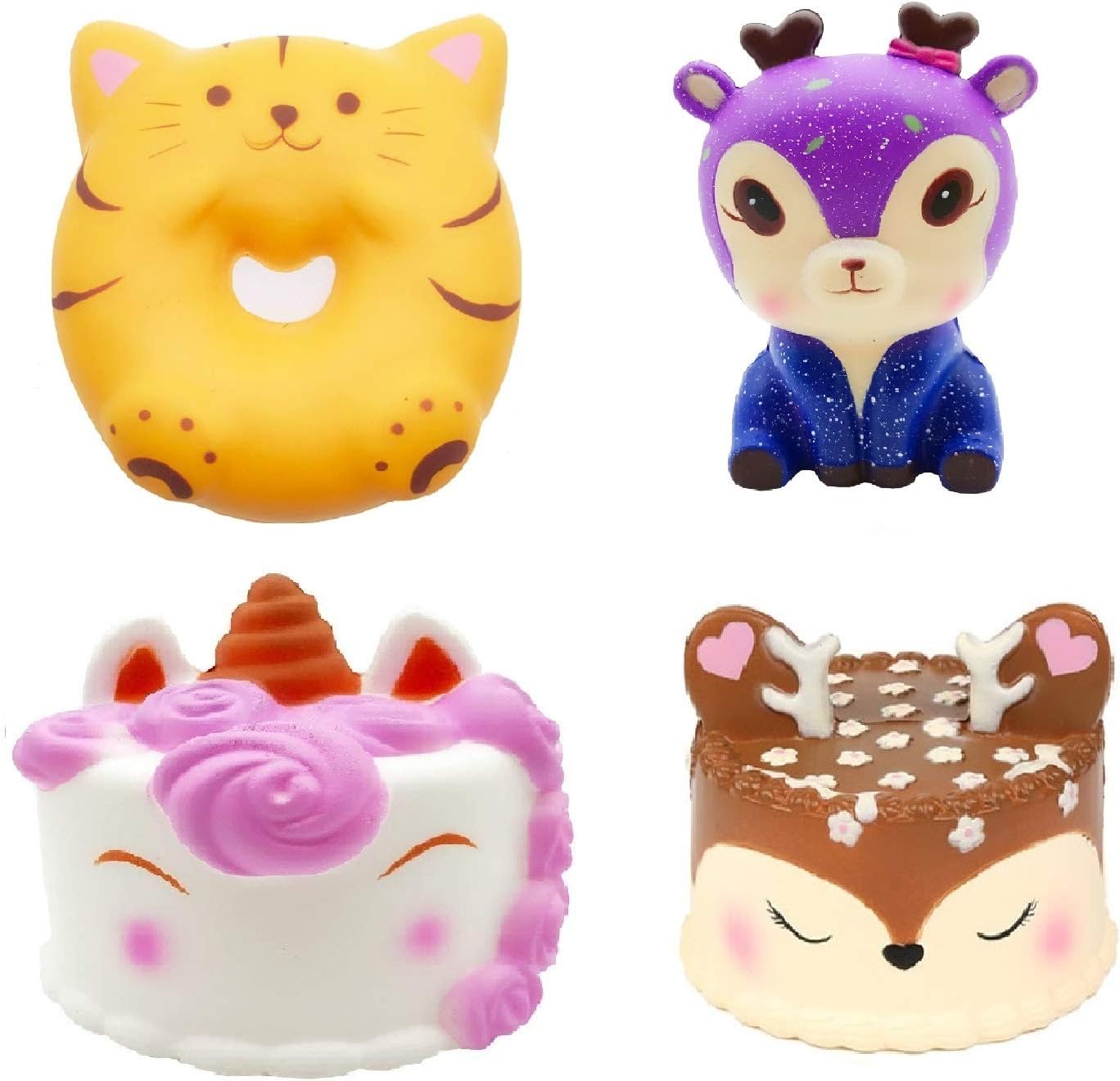 Kayoon Random 15PCS Kawaii Squishy Bread Charms Jumbo Medium Mini Food/Panda/Toasts/Cake Phone Pendant Straps Stress Relief Toy Gifts