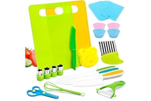 CERBONNY Toddler Knife Set - 23 Pcs Kids Knife Set for Chopping, Mini Chef Knife Set for 2 3 4 5 6 7 8 9 10 Year Old Girl Boy Gift