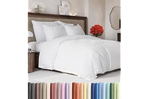 Duvet Cover Queen Size Set - Extra Soft Queen Size Duvet Cover 90 x 90 with 2 Pillow Shams - Hotel Luxury, Easy Care and Fade