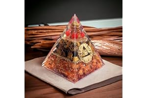 BIVGEM Orgone Pyramid Healing Crystal (Orange - Master Visualization Pyramid)