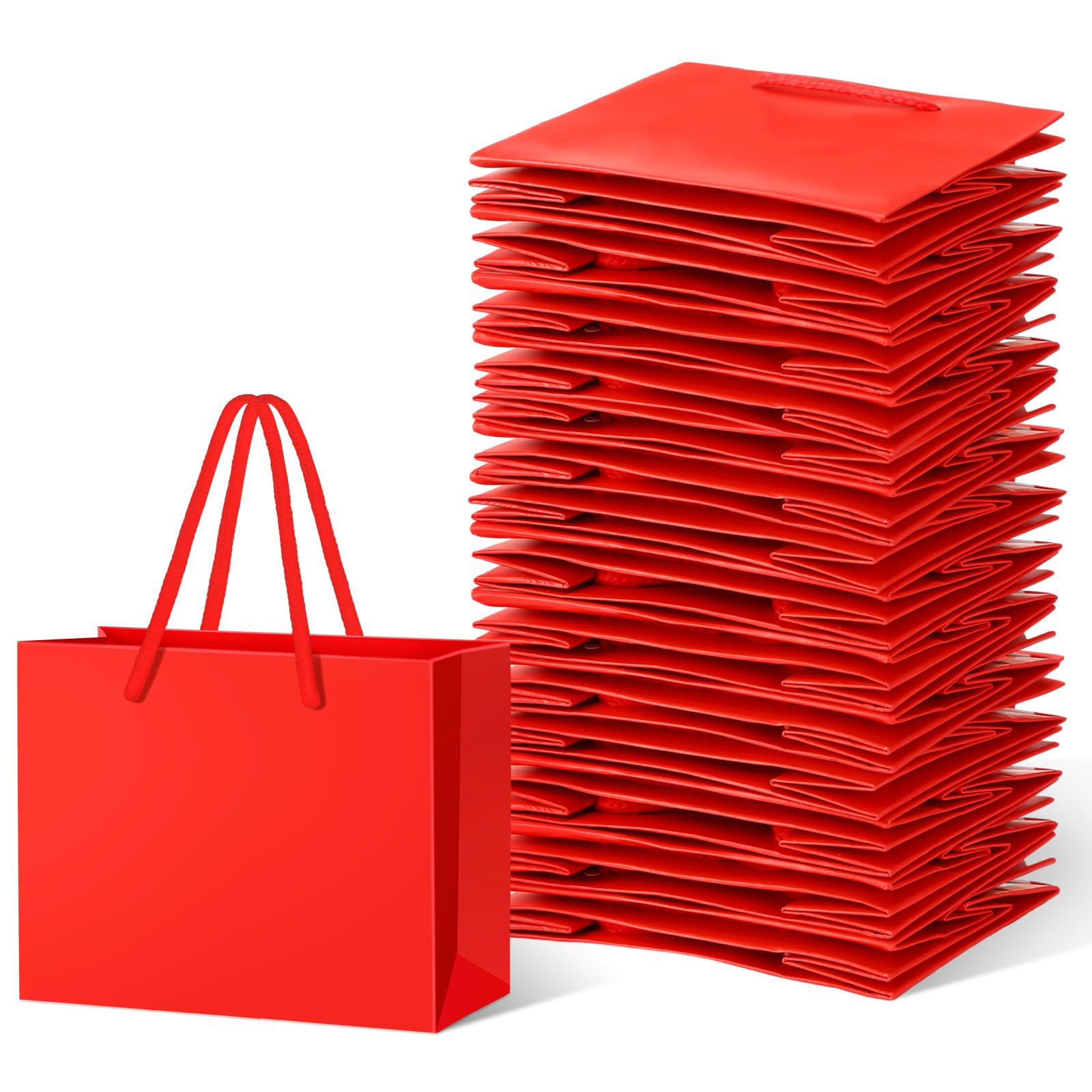 Photo 1 of Fainne 24 Pcs Red Mini Gift Bags with Handle Gift Card Bags Bulk Extra Small Paper Party Favor Boxes Tiny for Mother's Day Wedding Baby Shower Birthday Wrapping Supplies, 4.7 x 3.9 x 2.3 Inch