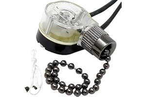 CEILINGFANSWITCH Zing Ear ZE-109 Ceiling Fan Light Switch E89885 2 Wire 1 Circuit 1 Position Single Pole SPST Pull Chain Switch Replacement 3A125VAC 6A250VAC for Fans Lamps and Lighting Fixtures - Black Nickel