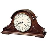 Howard Miller Cedar Mantel Clock II 549-619 &ndash; Windsor Cherry Finish, Decorative Top Molding, Triangular Burl Overlays, Quartz, Triple-Chime Harmonic Movement